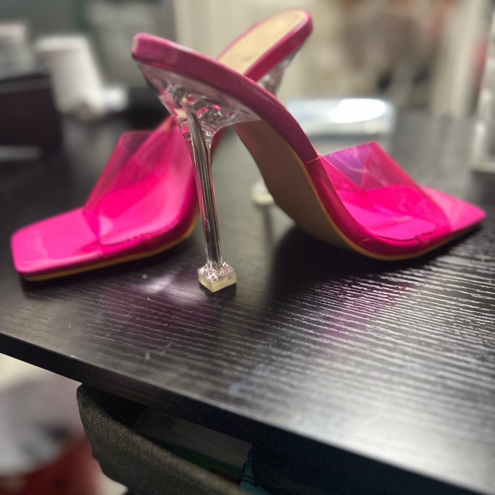 Pink clear heels